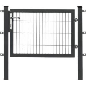 Floraworld Gartentor, anthrazit, mit Doppelstabmattenfüllung, 80x120 cm. Premium Einzeltor für den Garten.