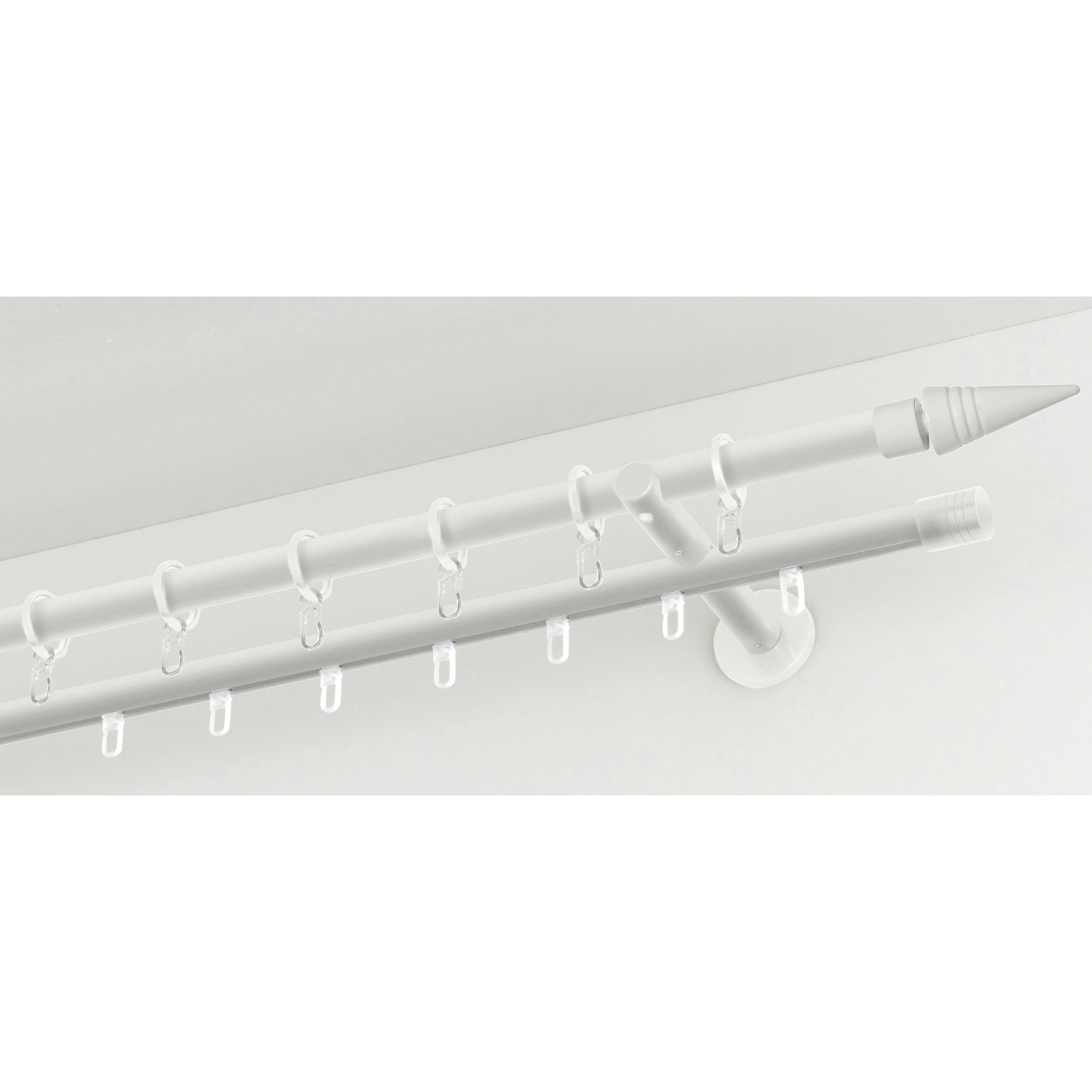 Gardinia Chicago Gardinenringe, 10er-Pack, Weiß, für Stangen mit 20 mm Durchmesser.