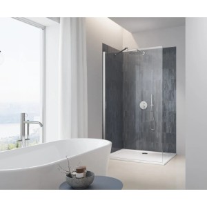 pianura Duschwanne Emilia, 90x75 cm, Mineralguss mit Antirutsch, bodeneben eingebaut.