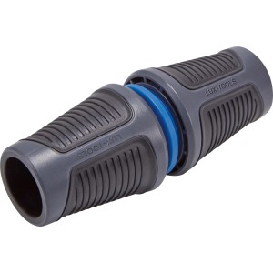 LUX Reparator Schlauchverbinder 13mm (1/2) mit Knickschutz, Kunststoff grau/blau.