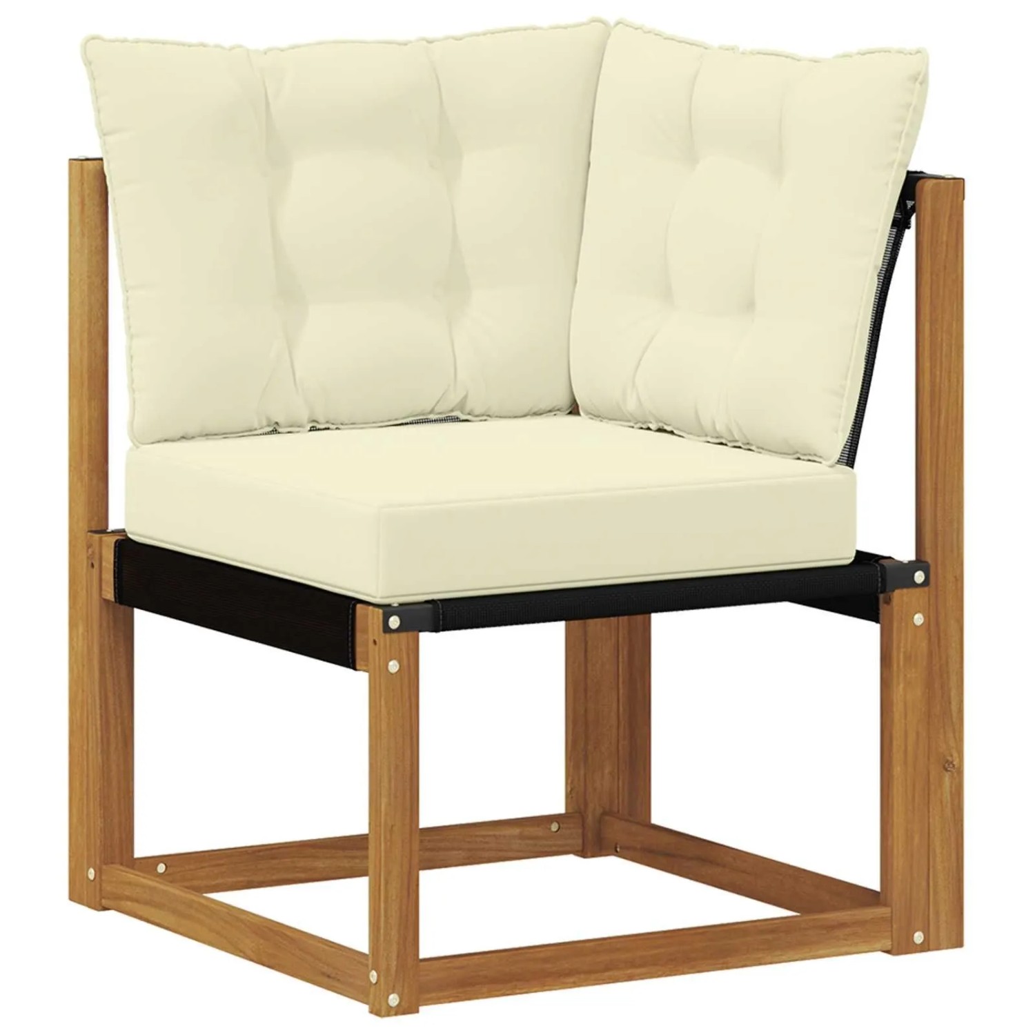 vidaXL Outdoor Ecksofa Massivholz Akazie und Textilene-Stoff Natur 900601