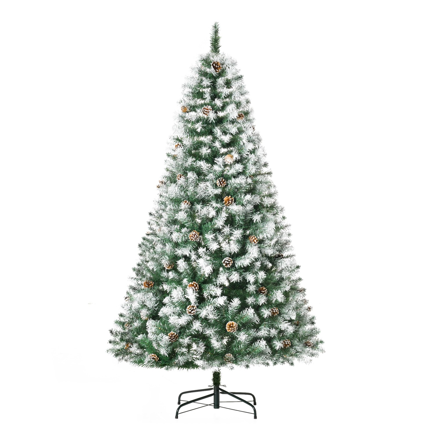 HOMCOM Künstlicher Weihnachtsbaum 180cm mit Kunstschnee 800 Astspitzen