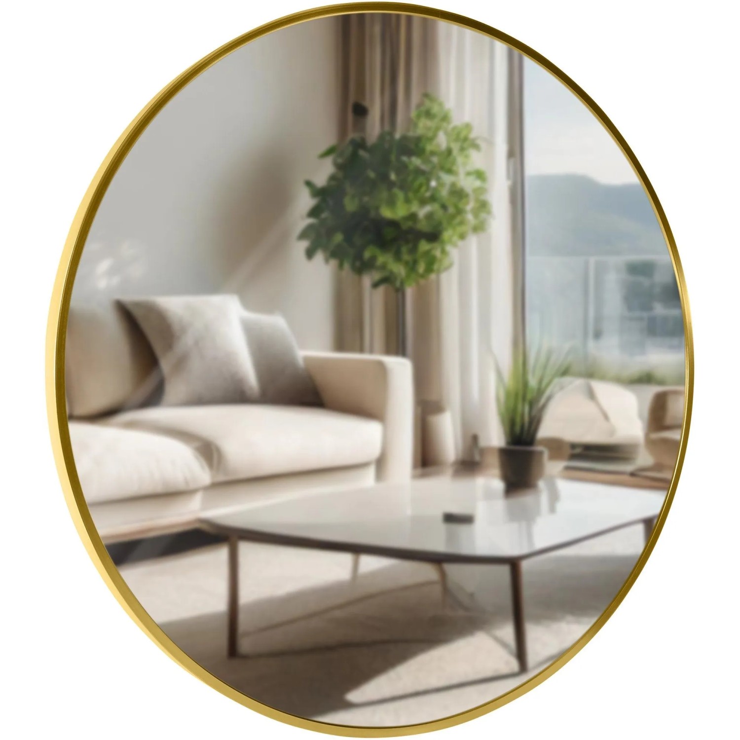 DELUKE Wandspiegel GDANSK Metall Gold Glanz 60x3x60cm Runder Spiegel Wand H günstig online kaufen