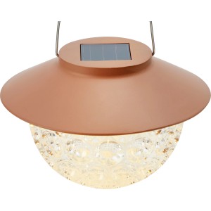 Koralle Solar-LED-Hängeleuchte, Ø 13cm, mit Kreismuster für stimmungsvolle Beleuchtung im Garten.
