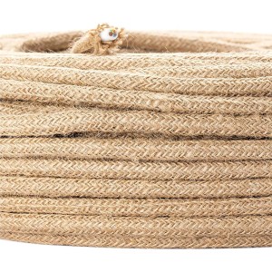 Orion Lightstyle Textilkabel Leinen/Jute, 3-adrig als Meterware für Lampen.