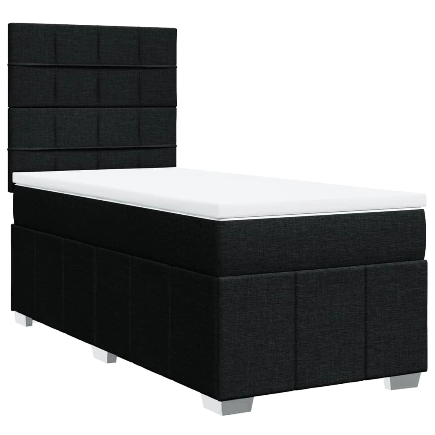 vidaXL Boxspringbett mit Matratze Schwarz 80x200 cm Stoff 3291497 günstig online kaufen