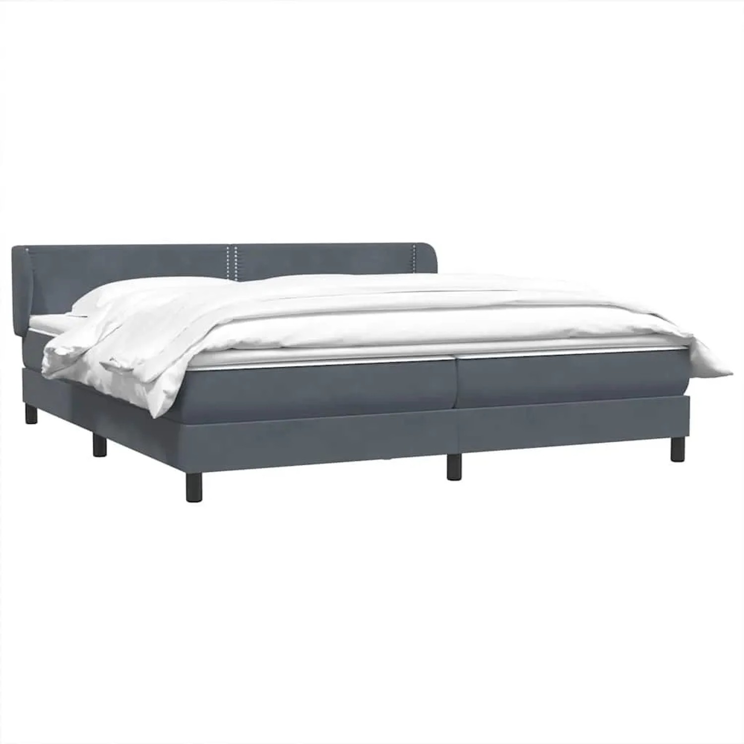 vidaXL Boxspringbett mit Matratzen Dunkelgrau 180x210 cm Samt 3317452 günstig online kaufen