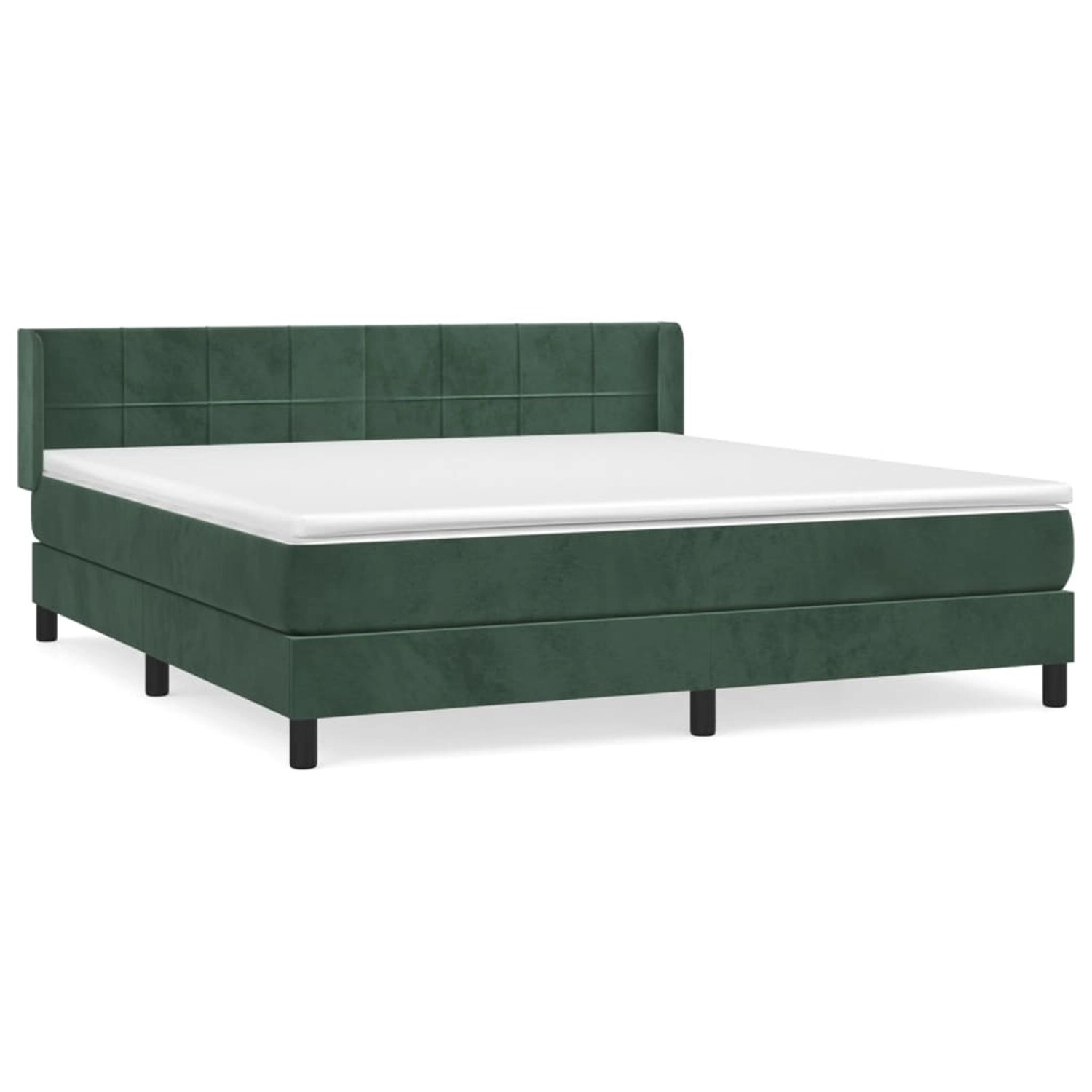 vidaXL Boxspringbett mit Matratze Dunkelgrün 160x200 cm Samt 3130970 günstig online kaufen