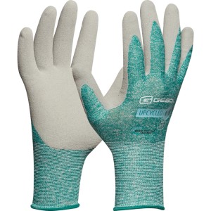 Gebol Arbeitshandschuhe Upcycled Strong, hellgrün, Größe 7. Schutzhandschuhe mit Latexbeschichtung.
