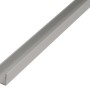 Silbernes U-Profil aus Aluminium, 10x12x2000 mm, ideal für Baukonstruktionen.