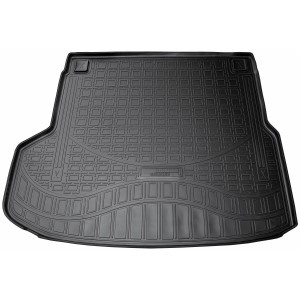 Schwarze Gummi Kofferraumwanne für Kia cee´d III SW Kombi ab 2018, passgenaues Autozubehör.