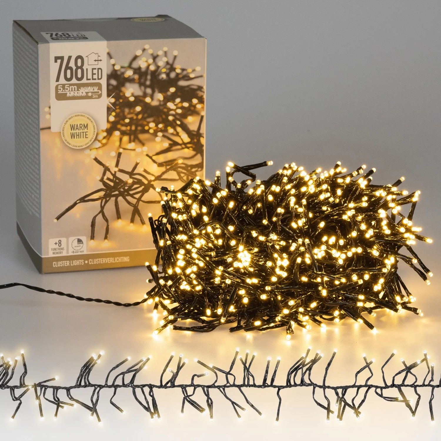 ECD Germany Cluster Lichterkette Außen LED Warmweiß Timer 5,5 m kaufen bei OBI