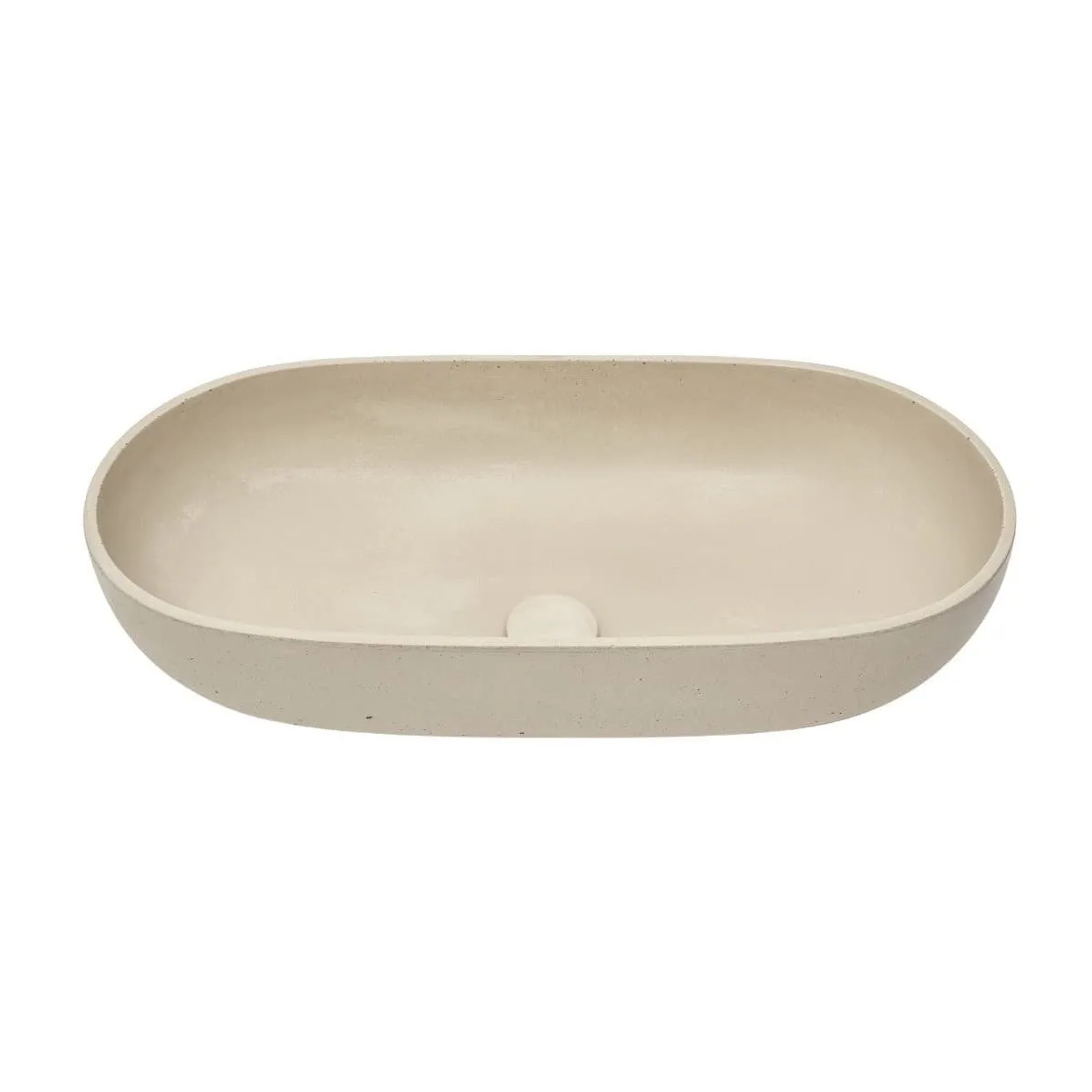 Swiss Aqua Technologies Aufsatzwaschbecken 65x35CM Betonwaschschale Cemento ohne Hahnloch und Überlauf Sandmatt