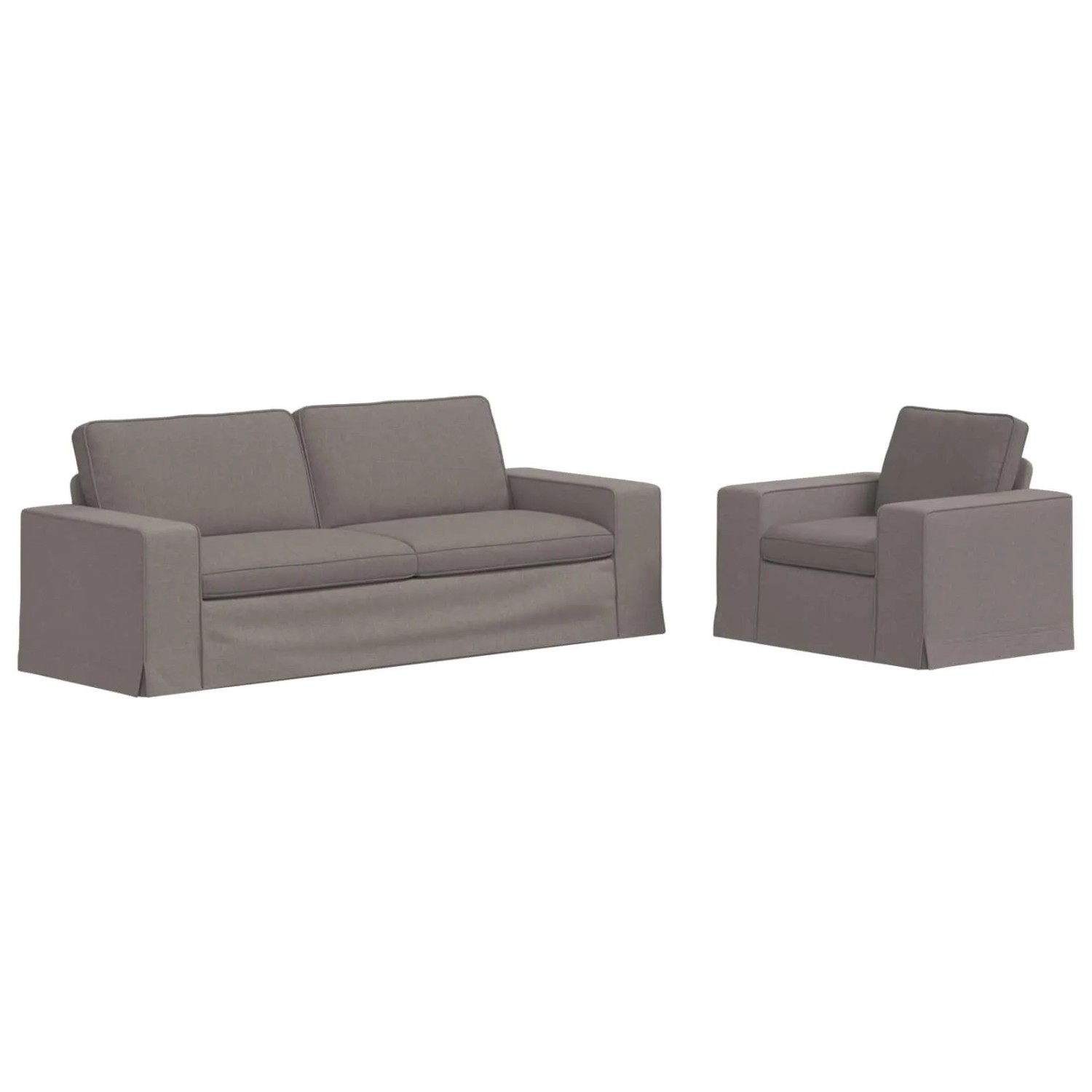 vidaXL Sofa 2-Tlg Taupe 182 x 80 x 82 cm Stoff 3407592