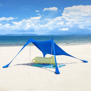 SoBuy Strandzelt Sonnensegel mit Alu-Stangen Sonnenschutz für Strand OZT01-DB