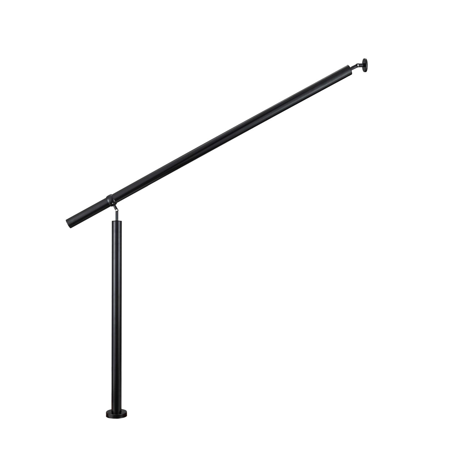 AICA Edelstahl-Eingangsgeländer 100 cm Schwarze Wandmontage mit 1 Pfosten