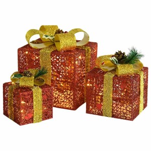 vidaXL Geschenkboxen Deko-Set 3 Stk Rot Outdoor Indoor 329767