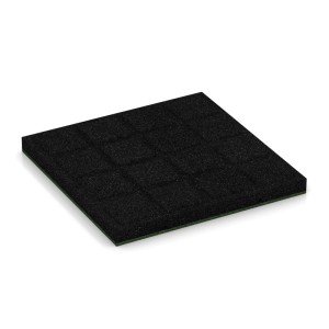 Grüne WARCO Fallschutzplatte 50x50 cm, 4,5 cm dick für Spielplätze und Outdoor-Bereiche.