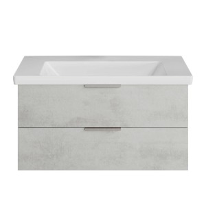 Steinkamp Waschtischunterschrank Living 2.0, hellgrau, mit Villeroy&Boch Subway 3.0 Waschtisch.