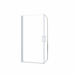 Duschparadies Duschkabine Eckeinstieg 80 x 76 cm Höhe 185cm Pendeltür Schwingtür 5mm ESG Sicherheitsglas Eckdusche Duschtür Pendeltür x2