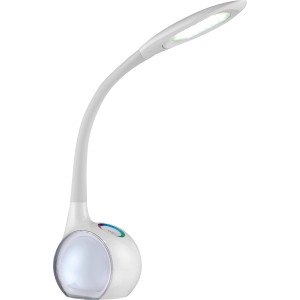 Weiße Globo LED-Tischleuchte Tarron mit flexiblem Arm und Farbwechsler für den Schreibtisch.