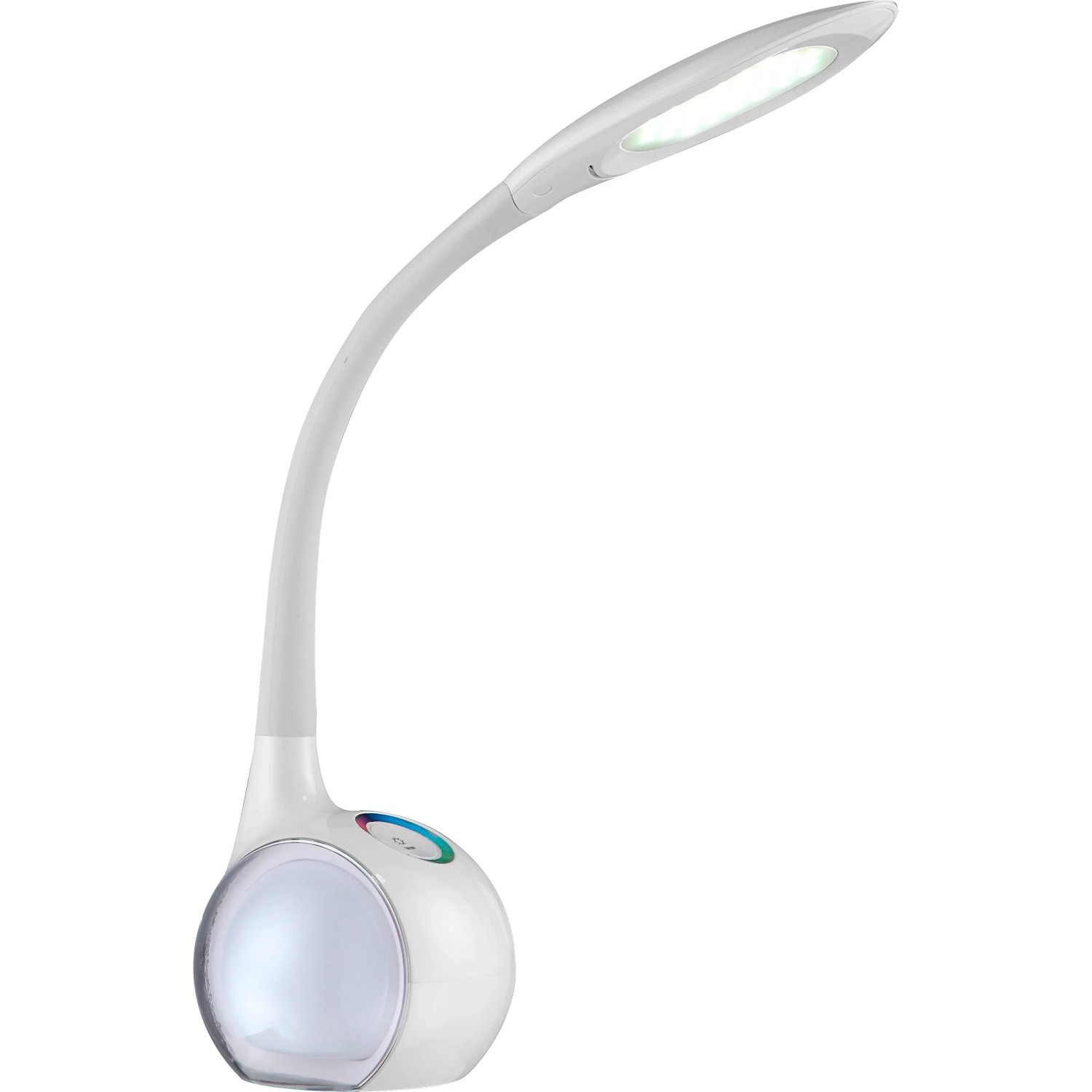 Weiße Globo LED-Tischleuchte Tarron mit flexiblem Arm und Farbwechsler für den Schreibtisch.