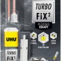 Uhu Spezialkleber Turbo FiX² Kraft, flüssig, transparent, 10g. 2-Komponenten-Kleber in Doppelkammer-Spritze.