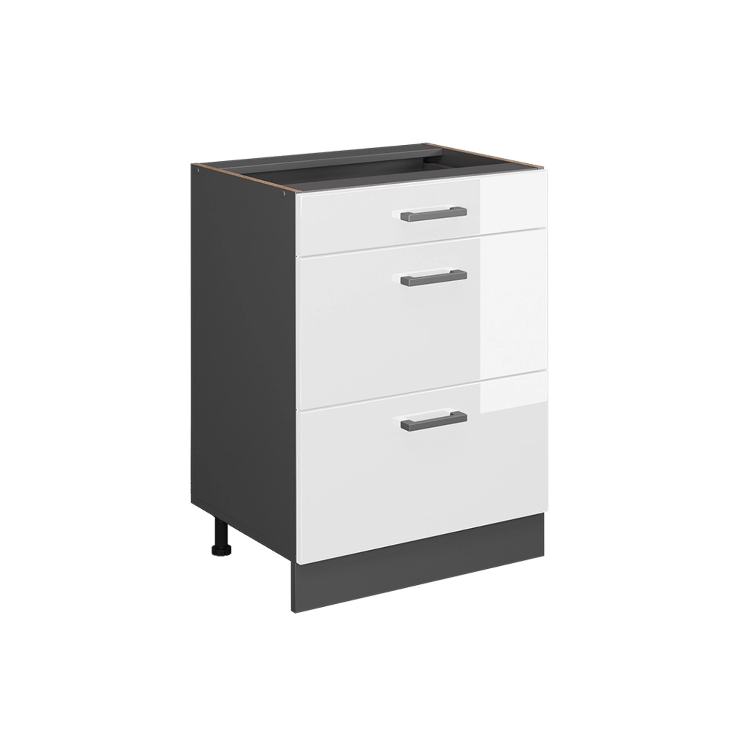 Vicco Unterschrank R-Line Goldkraft Eiche/Anthrazit 60cm, Schubladen, ohne günstig online kaufen