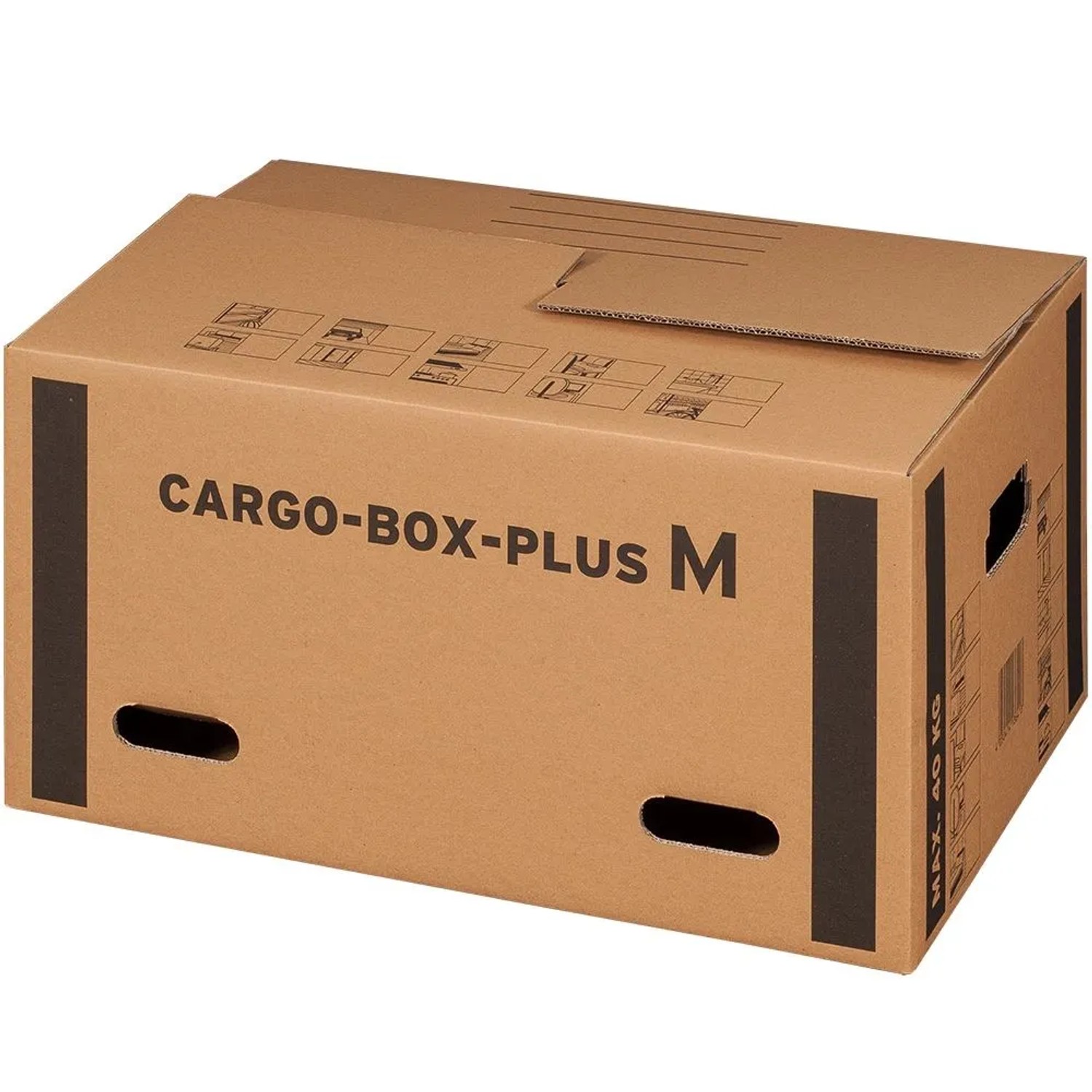 PROREGAL Mega Deal 90x Cargobox M LxBxH 600x400x300mm mit Schmetterlingsboden & Grifflöchern Doppelwellig Braun Faltkarton Umzugskarton