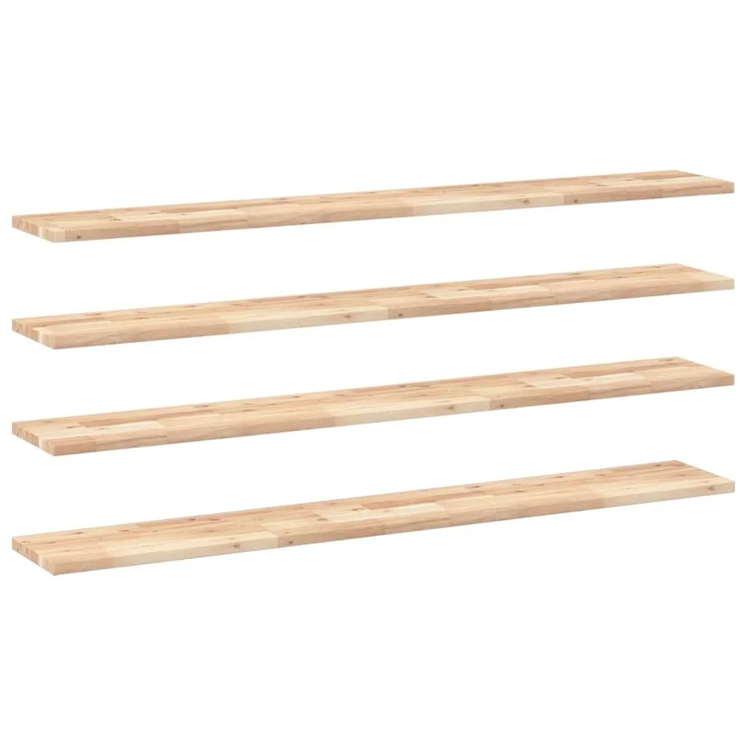 vidaXL Schweberegale 4 Stk 140x20x2 cm Massivholz Akazie Unbehandelt 3279358