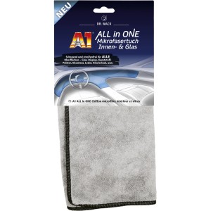 Dr. Wack A1 Mikrofasertuch für Auto Innen & Glasreinigung, grau.