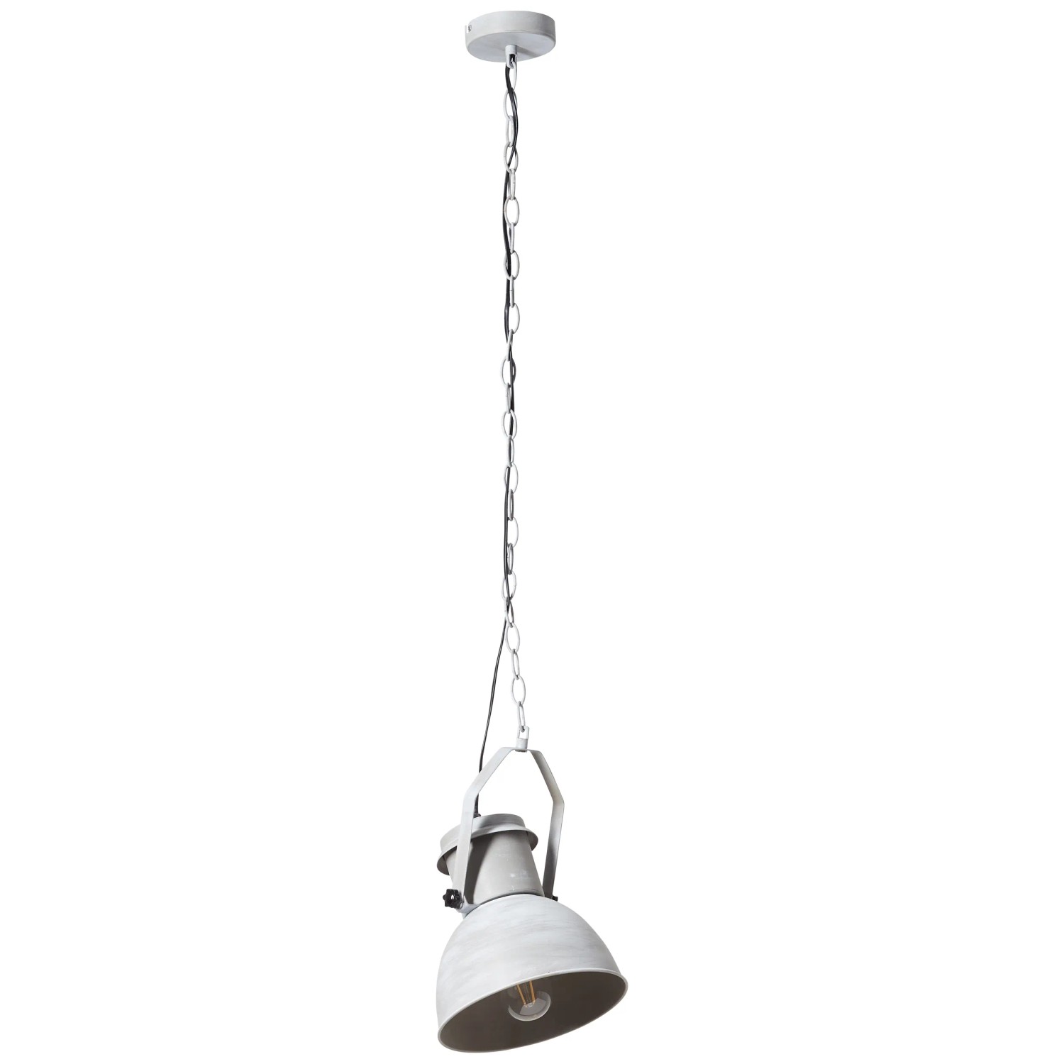 Betongraue Brilliant Pendelleuchte Salford mit Kette, ideal für Wohn- und Esszimmer.