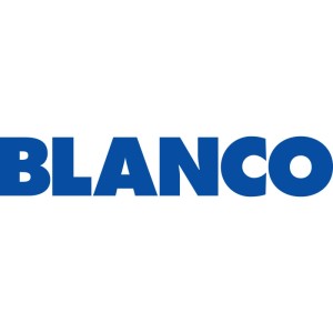 Blanco Logo in Blau auf Weiß. Ersatzflasche für Blanco Seifenspender.
