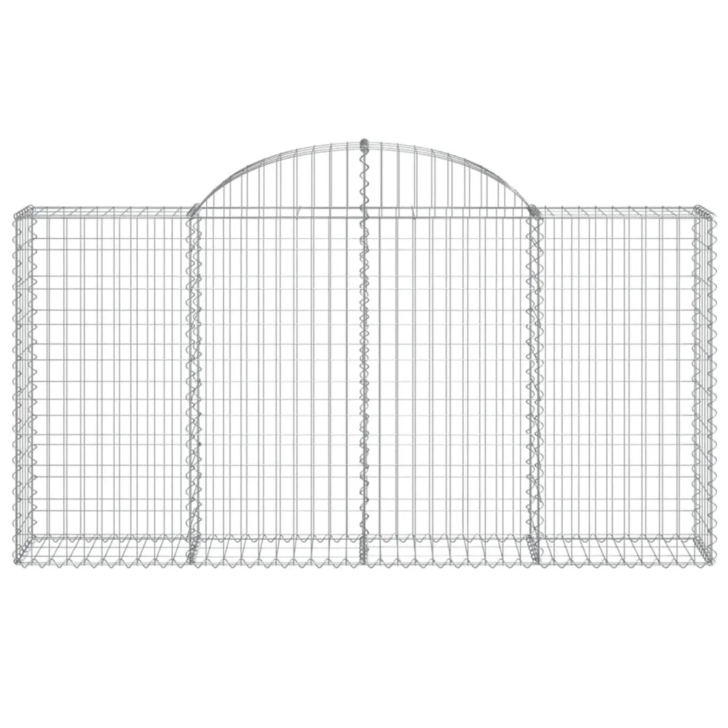 Set aus 5 vidaXL Gabionen mit Hochbogen, 200x30x100/120cm, aus verzinktem Eisen.