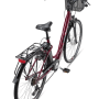 Telefunken City E-Bike RC822, 28 Zoll, Burgunderrot, mit Korb und Gepäckträger.