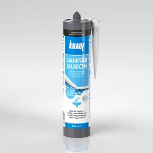 Knauf Sanitär-Silikon Samtschwarz, 300ml Kartusche für Bad & Sanitär.