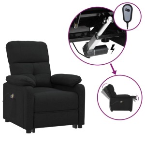 vidaXL Massagesessel Elektrisch Schwarz Stoff 3073814