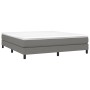 Boxspringbett dunkelgrau 180x200 cm mit Matratze und Topper.