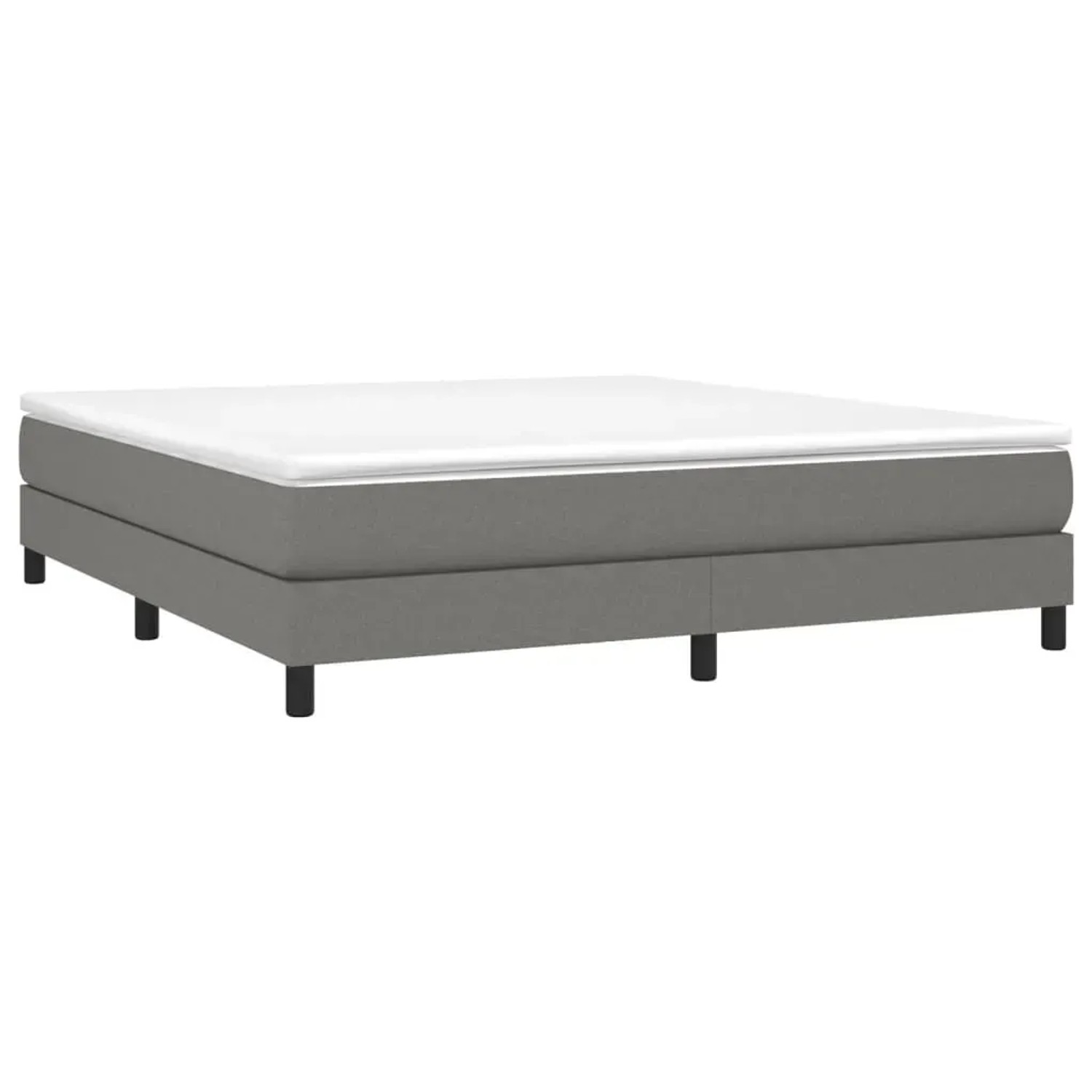 Boxspringbett dunkelgrau 180x200 cm mit Matratze und Topper.