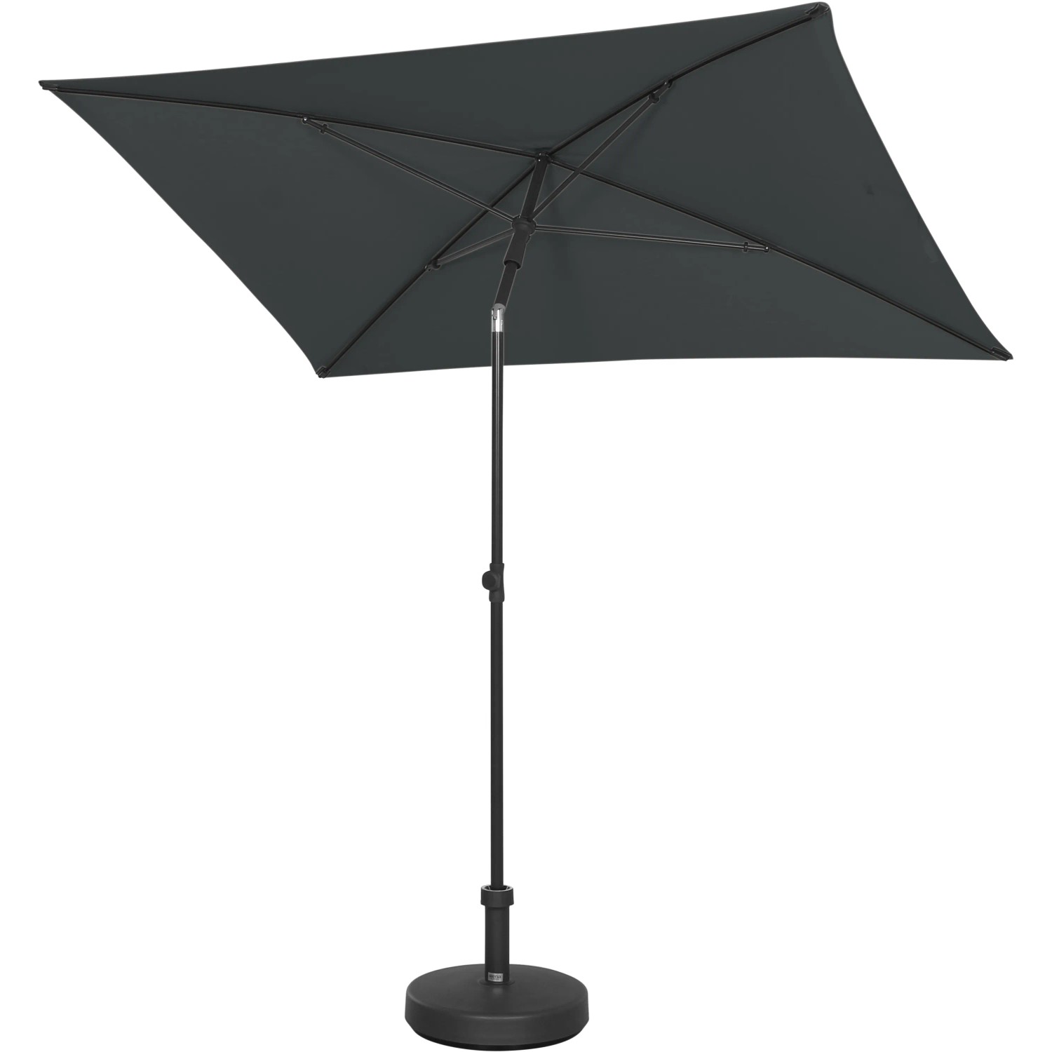 Grauer Siena Garden Marktschirm City, 210x140 cm, mit Neigungsfunktion und Schirmständer.