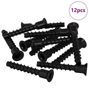 vidaXL Steckkappen-Schraube 12 Stk Schwarz 7 x 40 mm Eisen 864545