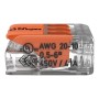 Wago Hebelklemme, 3-polig, für Leiter Ø 0,5-6mm², 5er-Pack, Verbindungsklemme mit orangefarbenen Hebeln.