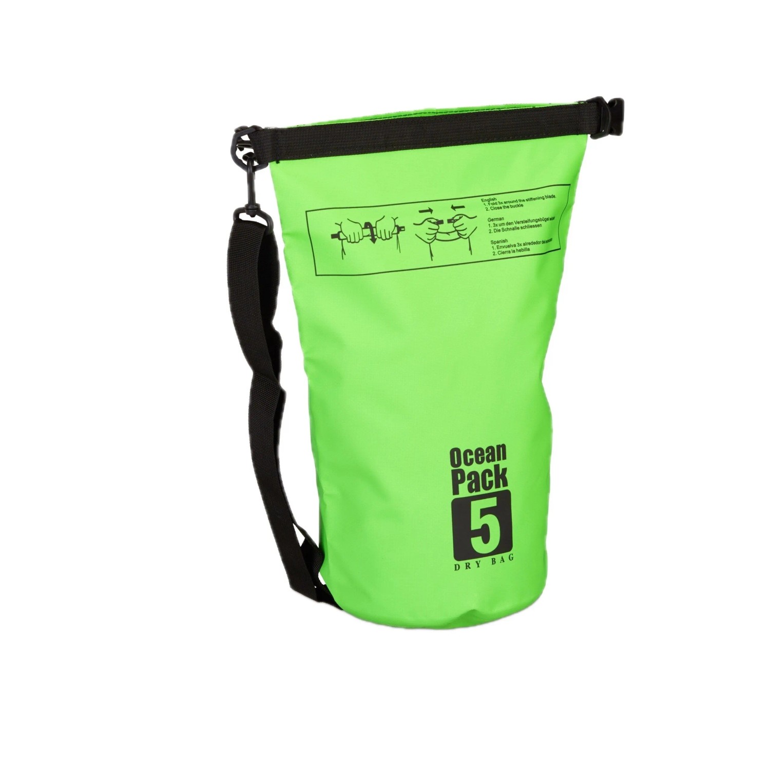 Relaxdays Trockentasche PVC Grün Wasserdicht 5, 38 cm x 20 cm x 0,5 cm 0,3 kg