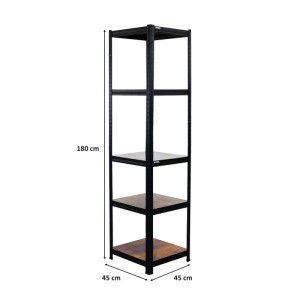 PROREGAL Vintage Series Schwerlastregal Ragnar Gesamtlast 500 kg Maße 180x45x45cm Vintagebraun-Schwarz