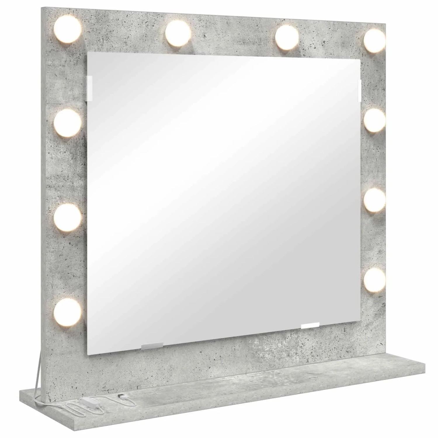vidaXL Waschtischspiegel Rechtwinklig Beton Grau 60 x 55 x 18 cm 868288