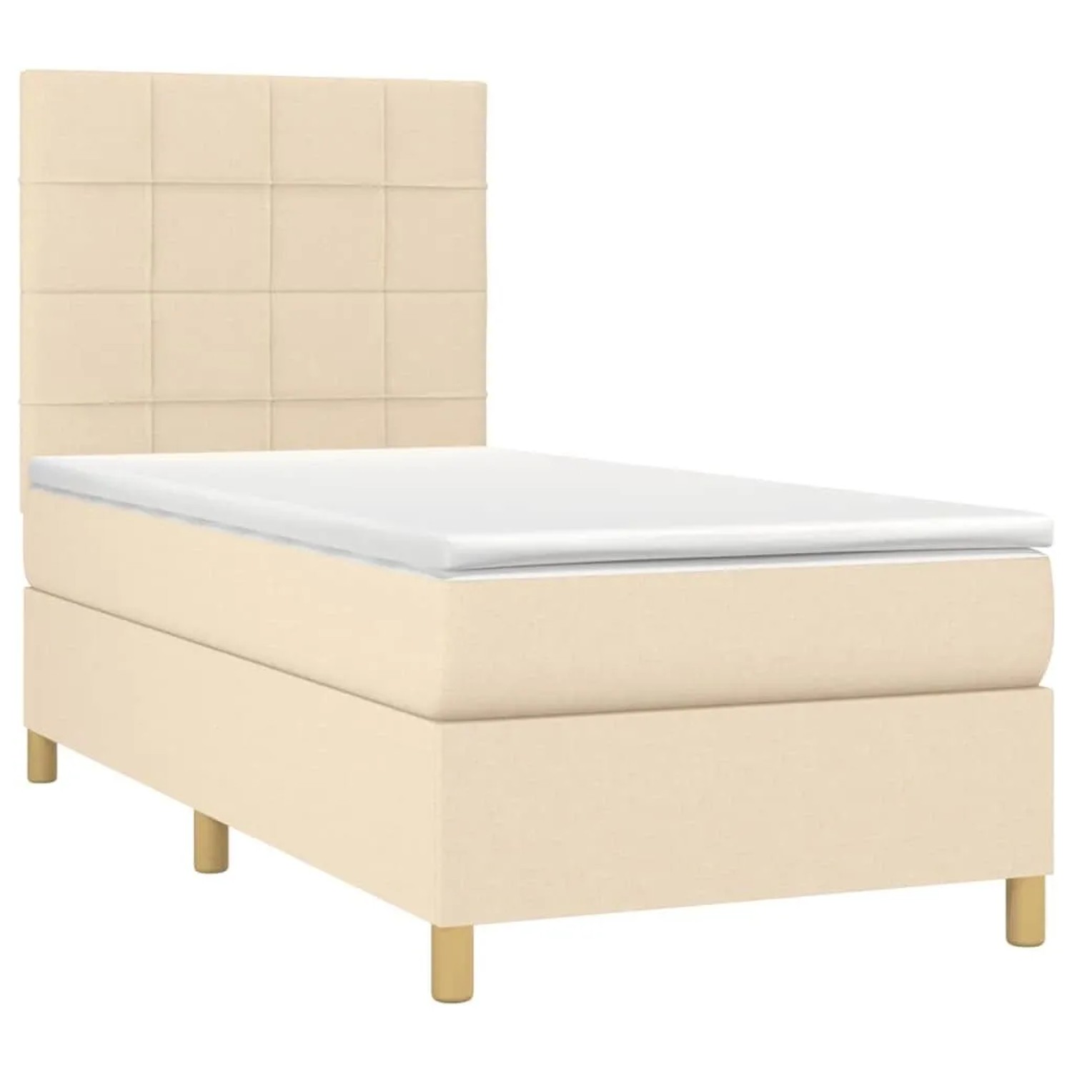 vidaXL Boxspringbett mit Matratze Creme 90x190 cm Stoff 3142302 günstig online kaufen