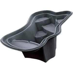 Oase Teichschale Lake Constance in Basalt-Optik, mit Pflanzzonen für naturnahe Gartenteiche.