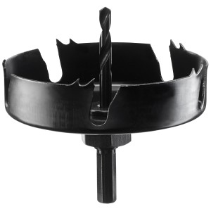 Bosch Lochsäge 100 mm für Spot-Strahler, Werkzeug zum Schneiden von Löchern in Holz und Gipskarton.