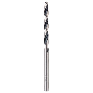 Bosch HSS-Spiralbohrer PointTeQ, 3mm, für Metallbohrungen. Werkzeug mit silberner Spirale und schwarzer Nut.