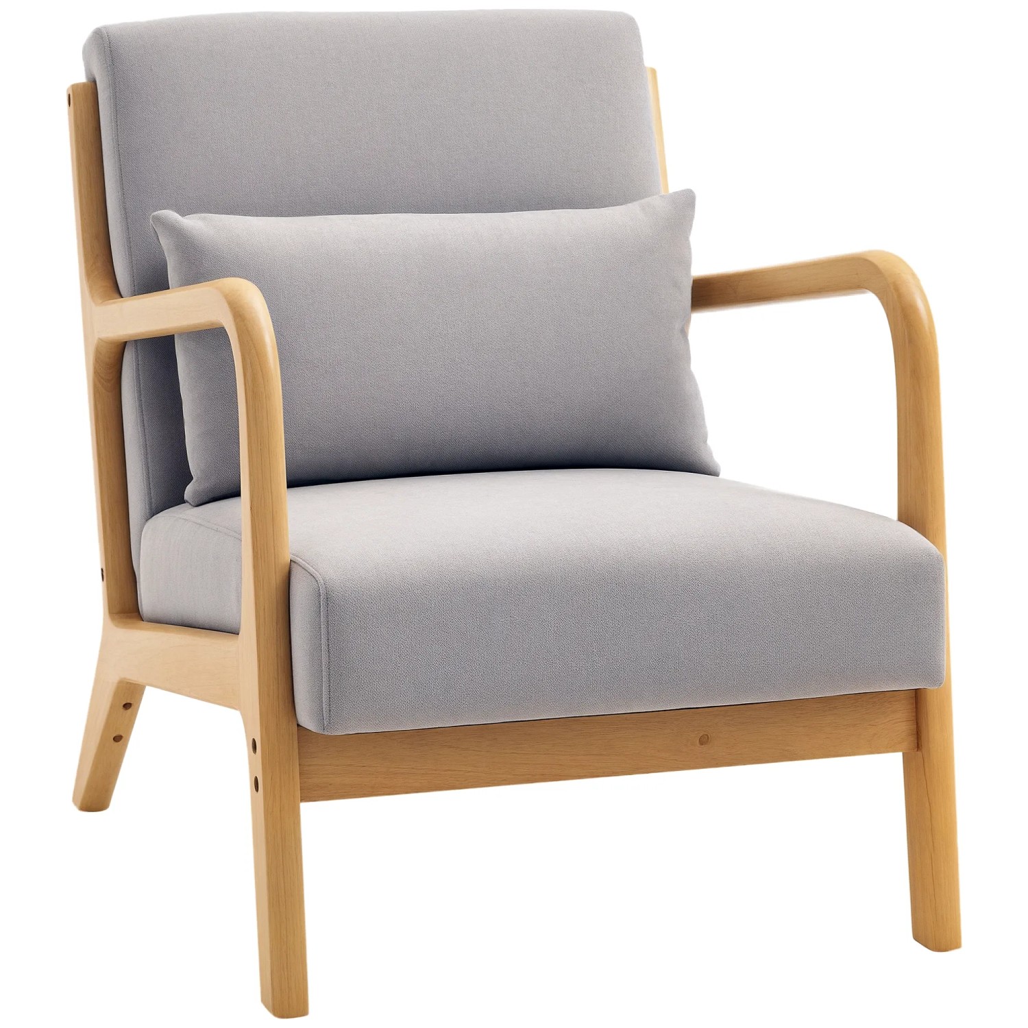 HOMCOM Sessel mit Armlehne Polyester Grau 61B x 78T x 76H cm
